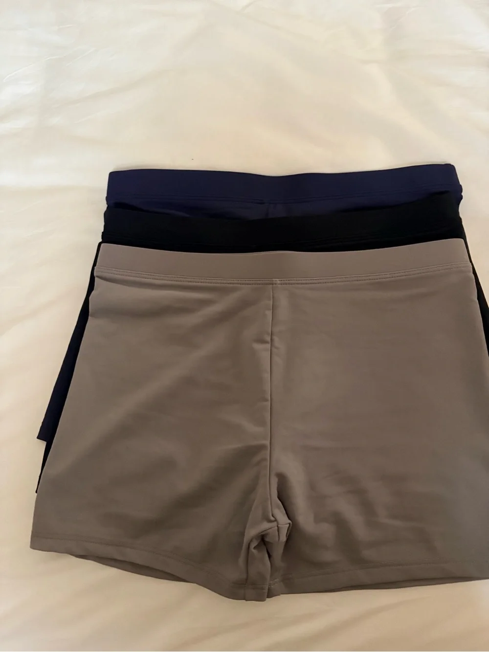SO Kids “Cartwheel” Stretch Bike Shorts Trio - Black, Gray, Navy. XL